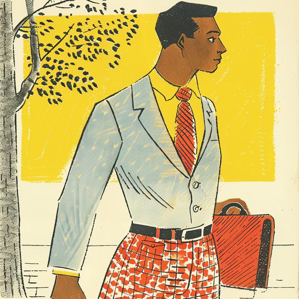 man  suit  tie  walking  street  1960s  business  urban  illustration  city 940927