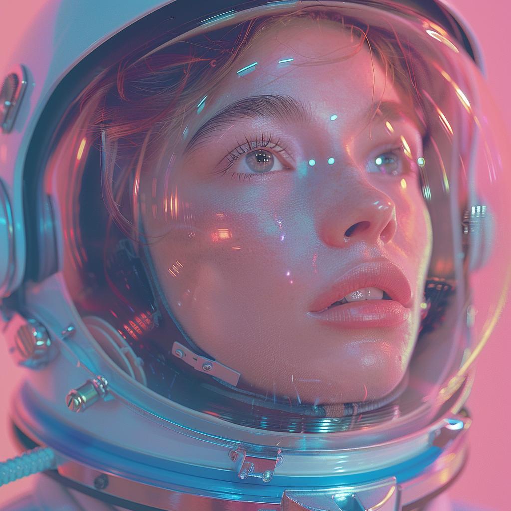 astronaut  female  surreal  lighting  volumetric  glow  pink  blue  photography  double 1030916