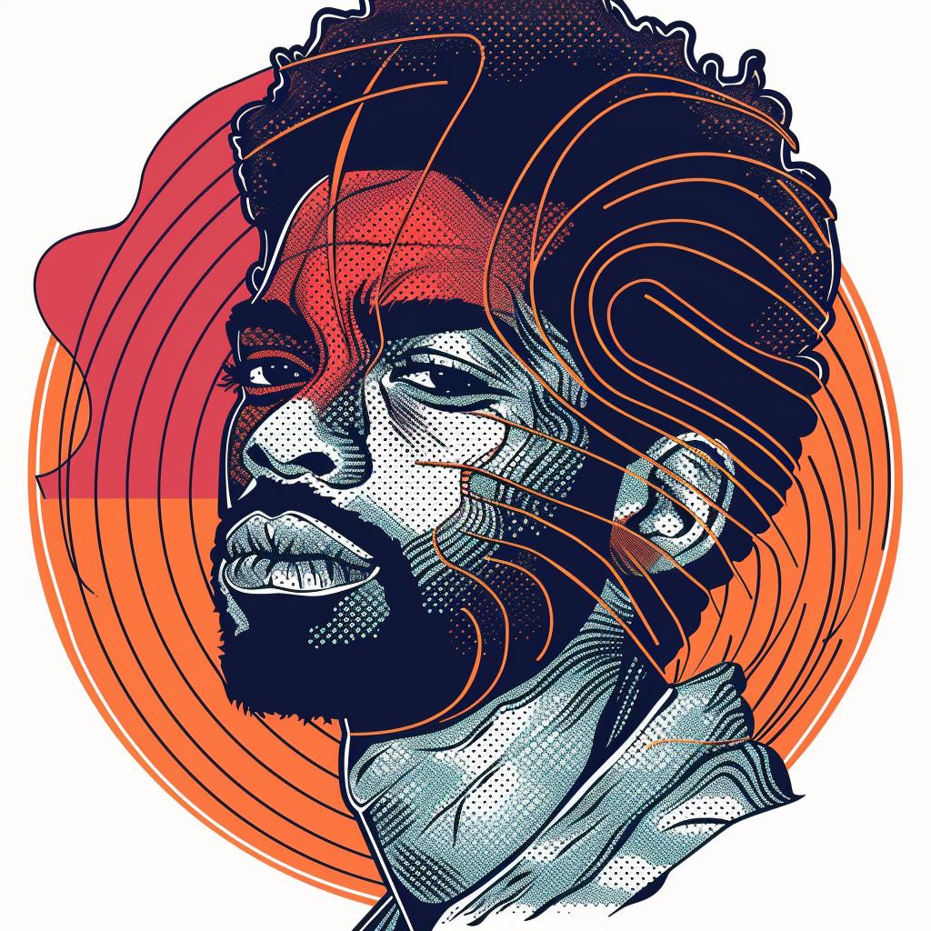 popart  africanamerican  man  beard  circle  portrait  stylized  modern  design  afro 937544