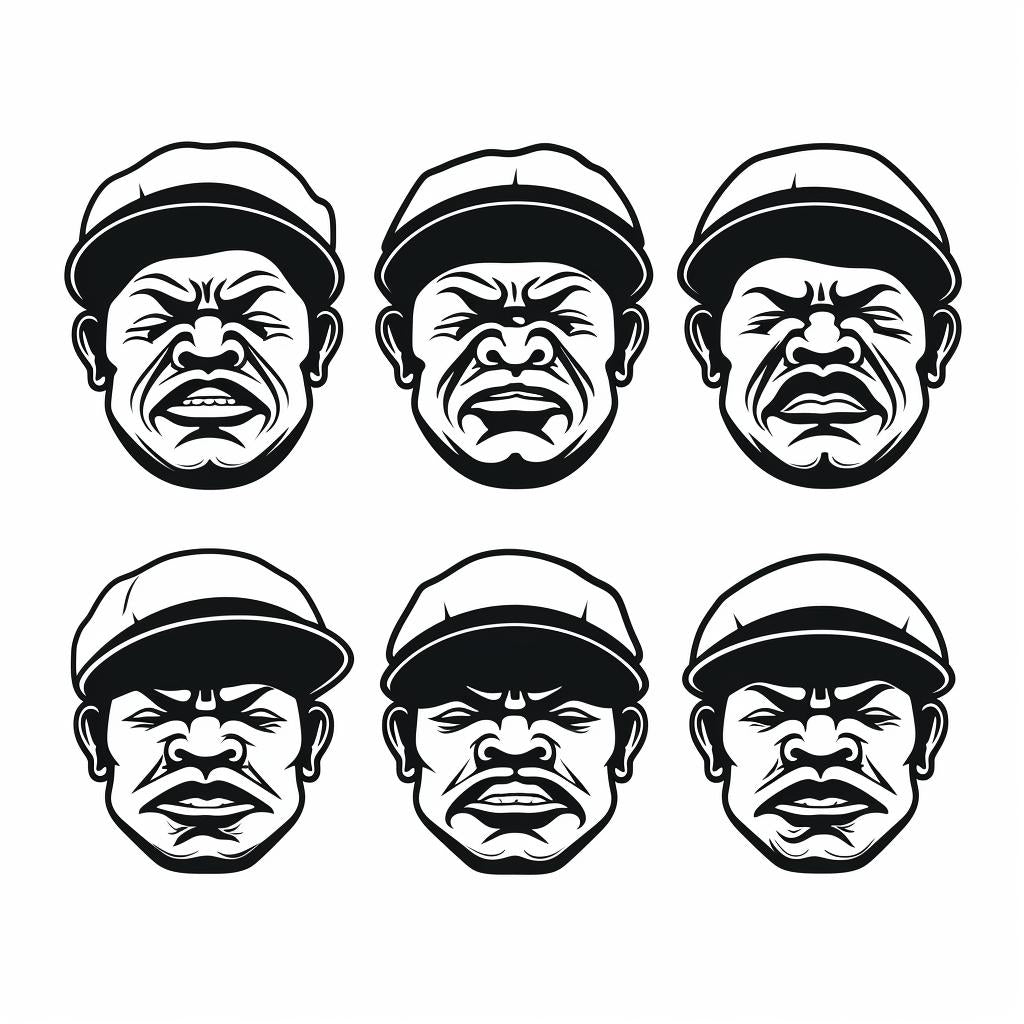 man  faces  vintage  icon  black  white  emblem  expressions  vector  svg 937669