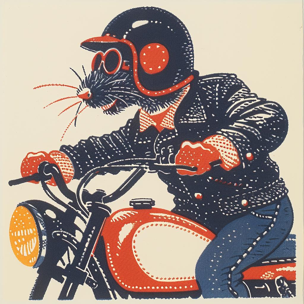 rat  motorcycle  poster  design  surreal  art  glow  volumetric  horror  lighting 962825