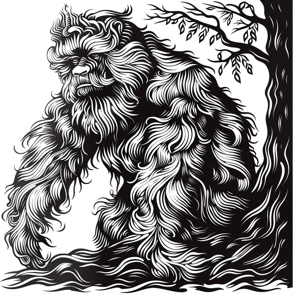 sasquatch  bigfoot  forest  standing  wildlife  nature  mystery  portrait  art  illustration 942645
