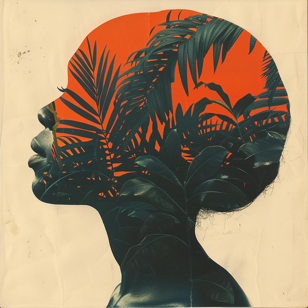 surreal  minimalism  collage  African-American  leaves  artistic  profile  nature  female  visual 939066