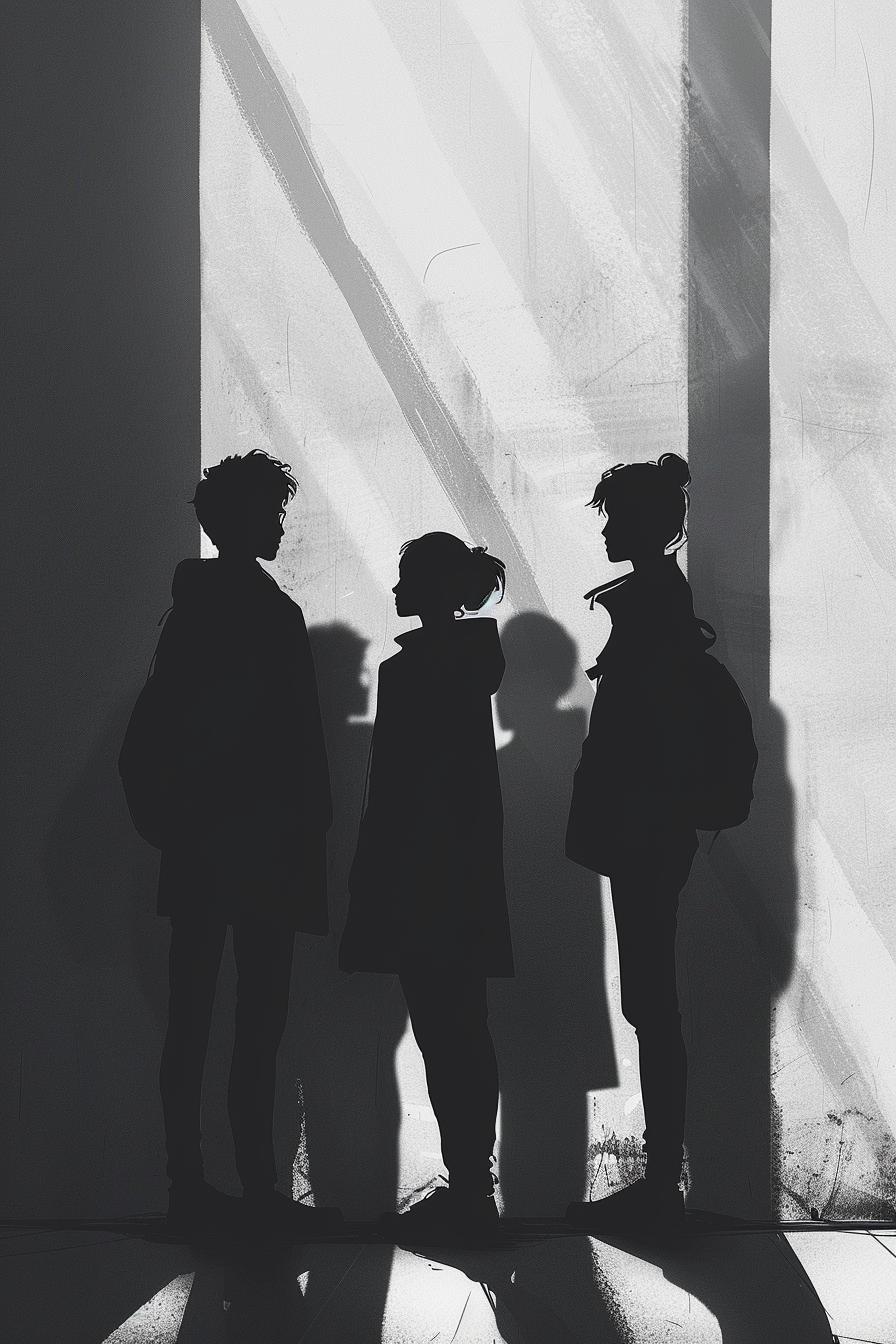 presentation  shadows  monochrome  manga  lineart  people  silhouettes  artistic  minimal  dramatic 953828