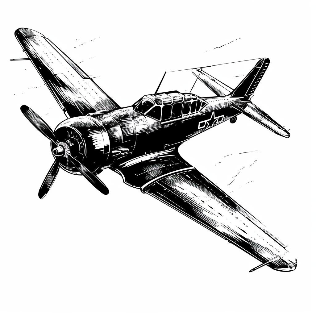 airplane  military  silhouette  black  white  vintage  icon  drawing  bold  outline 952112