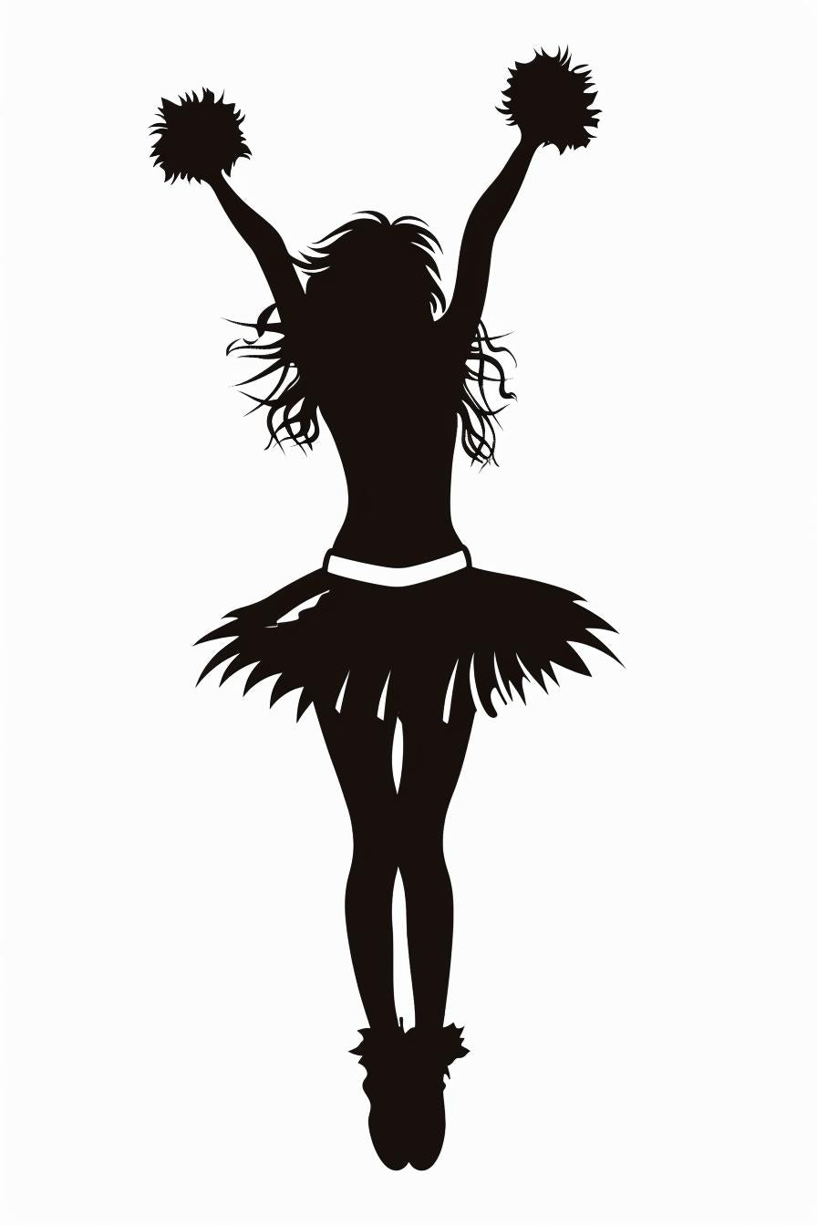 silhouette  girl  tutu  white  background  vector  dance  pose  cheerleader  SVG 954378