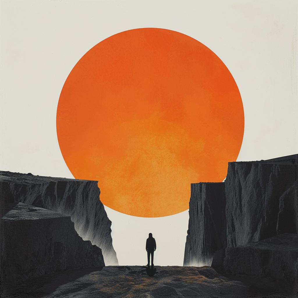 minimalism  album  cover  man  orange  sun  silhouette  music  art  design 936687