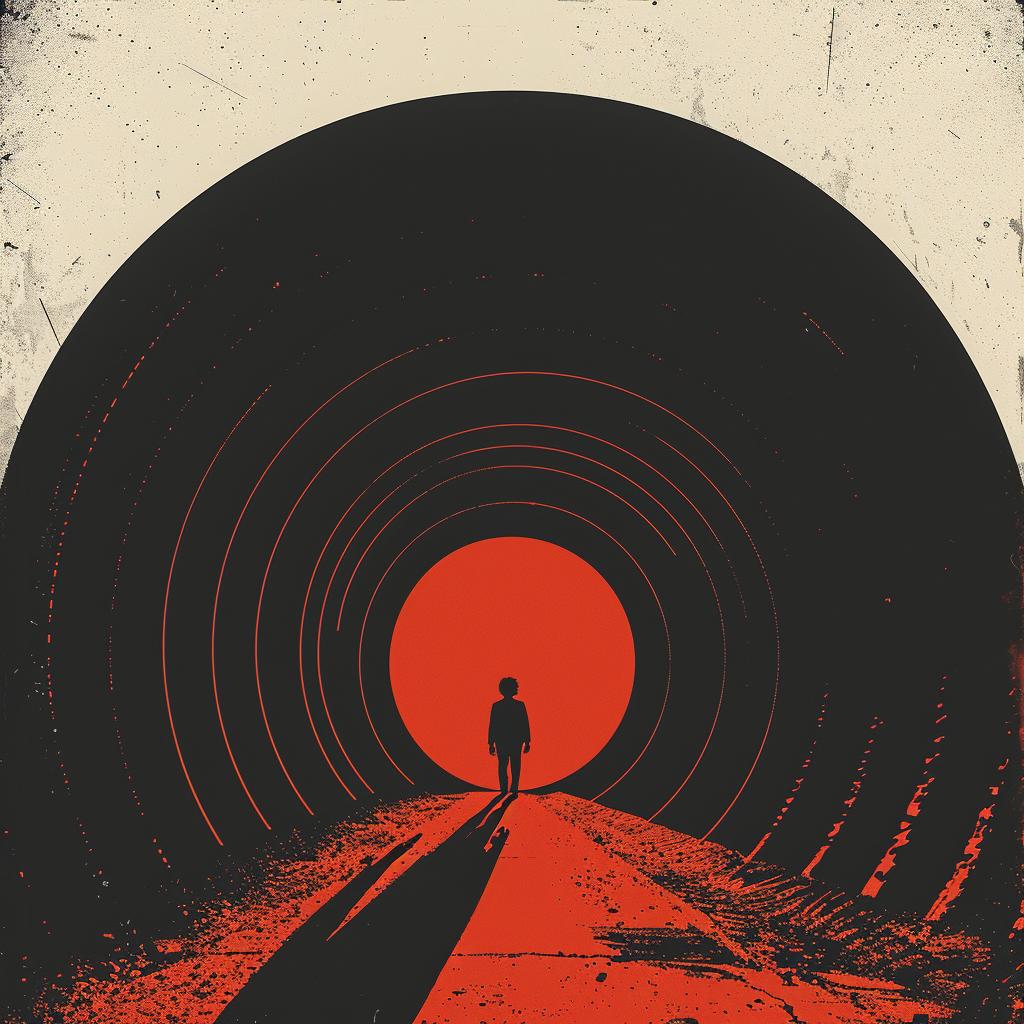 surreal  album  cover  poster  movie  light  red  hyper-realistic  screenprinting  Saul 961575