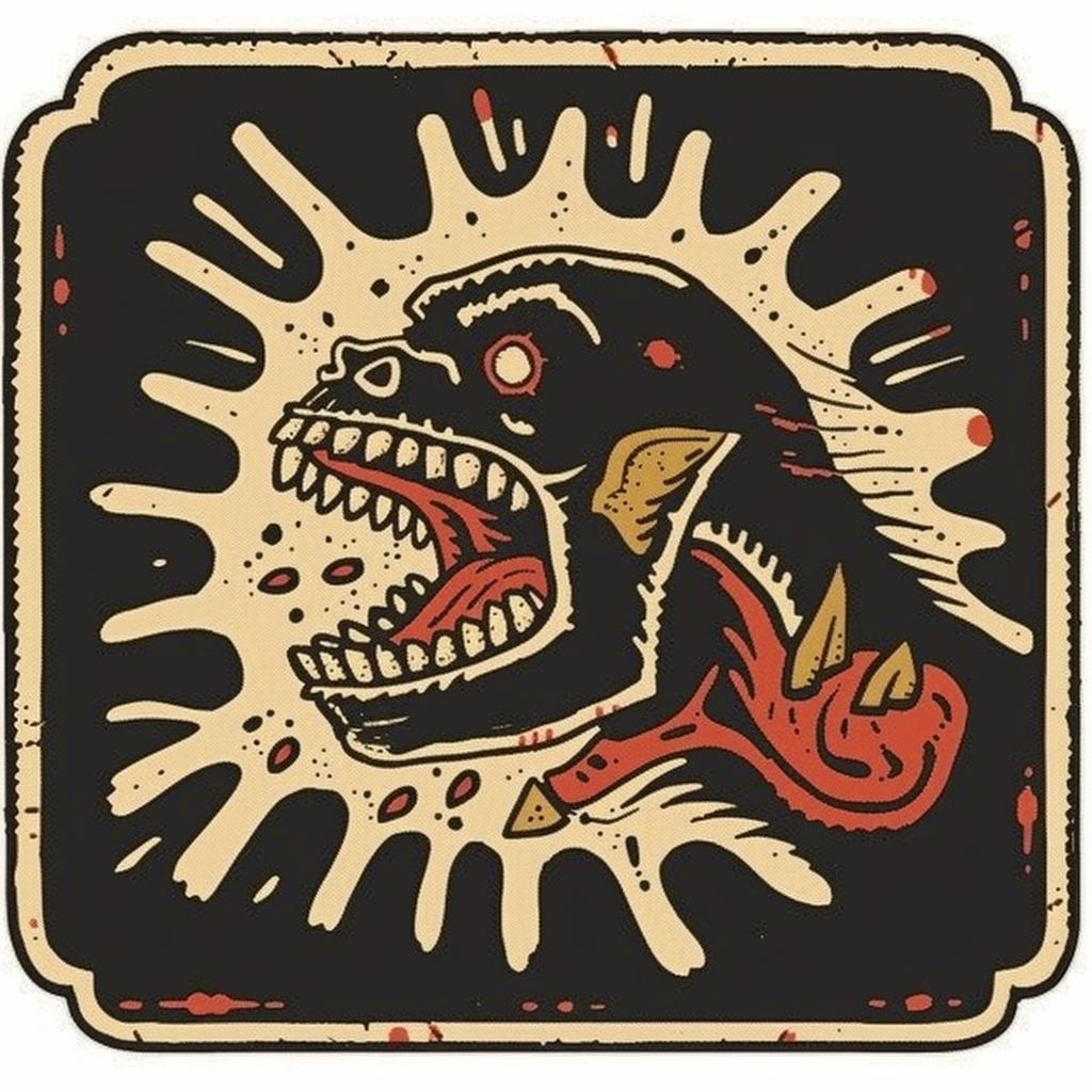 vintage  illustration  monster  open  mouth  graphic  dark  whimsical  art  design 931867