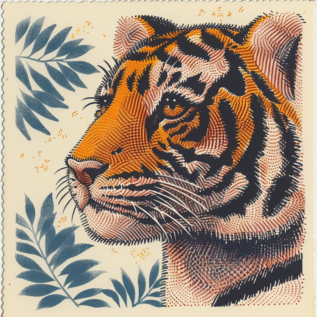 tiger  anthropomorphic  surreal  sharp  white  background  art  colors  volumetric  glow 963023