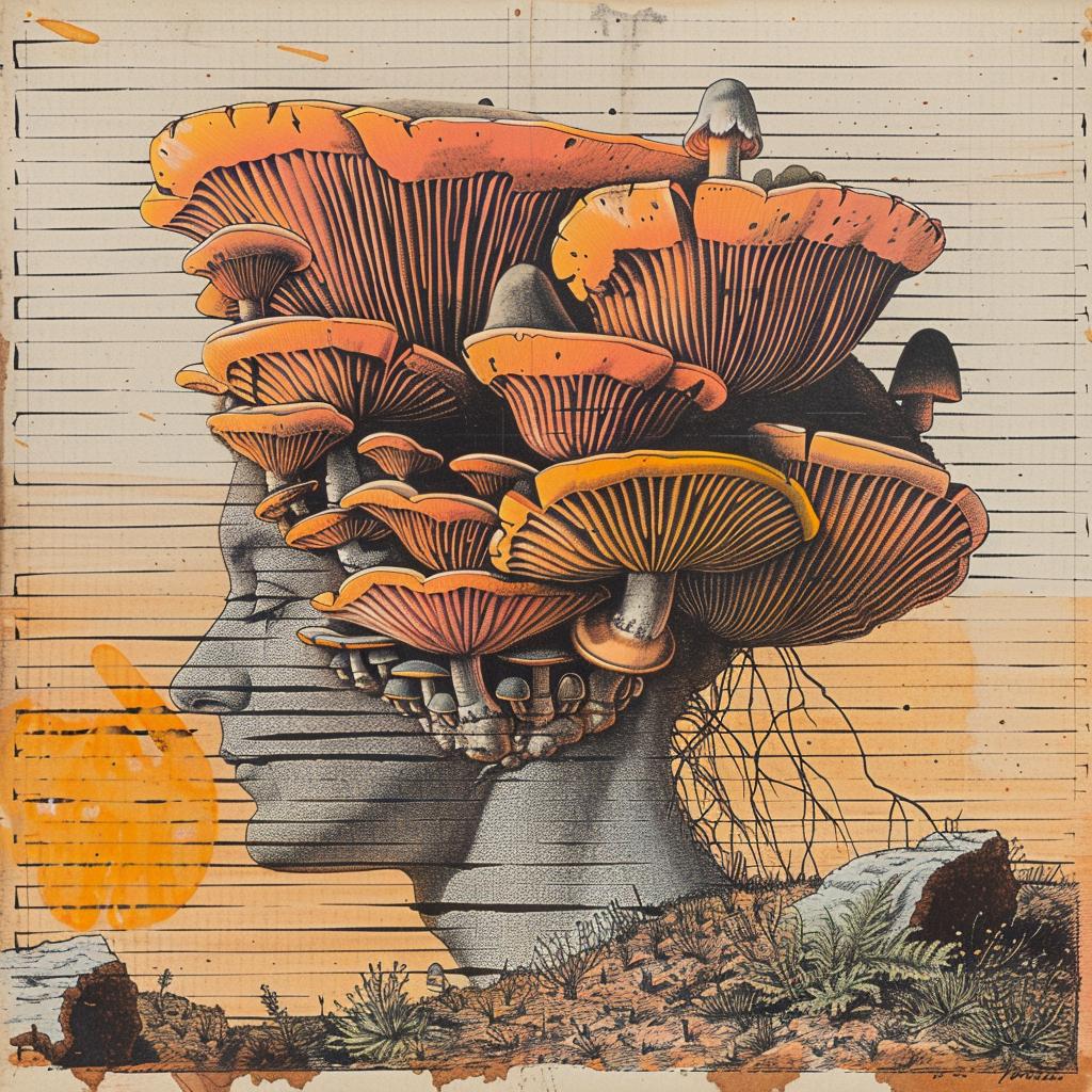 mushrooms  head  surrealism  art  nature  organism  whimsical  color  portrait  female 1036243