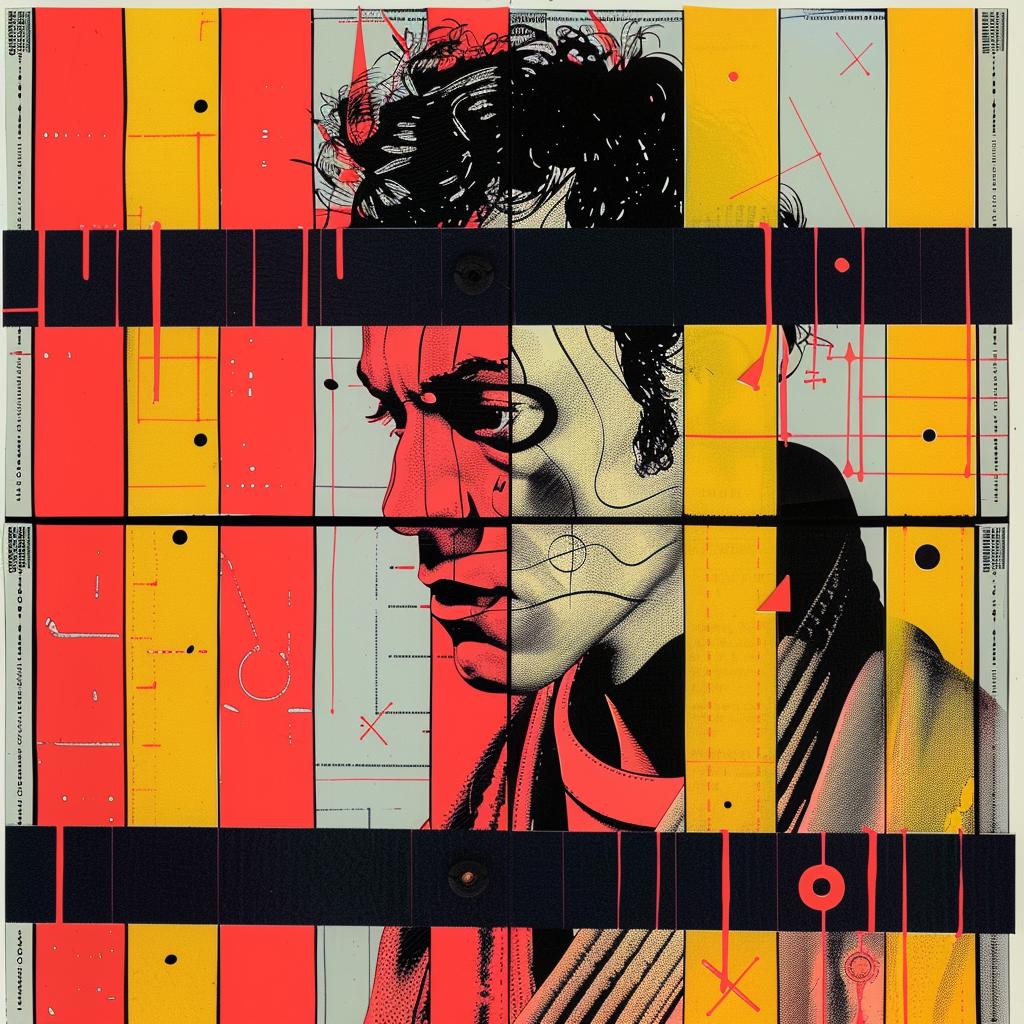 graphic  design  painting  man  background  red  yellow  dynamic  stylized  illustration 969089