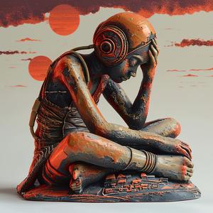 figurine  ceramic  man  headphones  statue  art  sculpture  design  contemporary  style 1038817