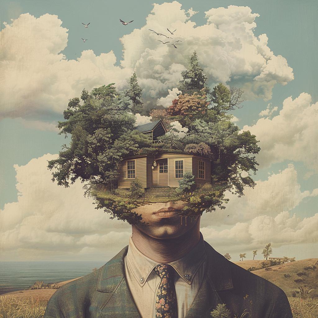 surreal  creative  album  cover  man  house  head  fantasy  imaginary  whimsical 976284