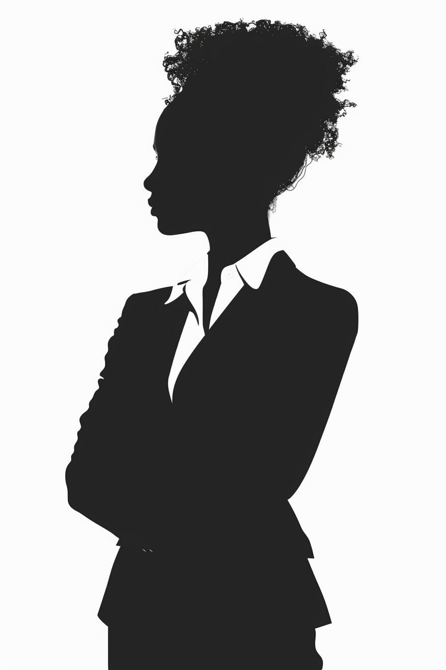 صورة ظلية لامرأة أمريكية من أصل أفريقي بخلفية بيضاء، صورة متجهة SVG، بيان رقم 954326