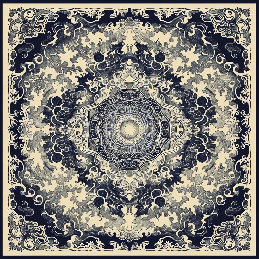 navy  cream  album  cover  pattern  ornate  design  abstract  stylized  graphic 917895