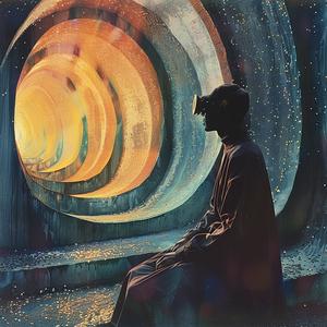 person  spiral  tunnel  chromolithography  glitter  art  whimsical  future  abstract  expression 1039282