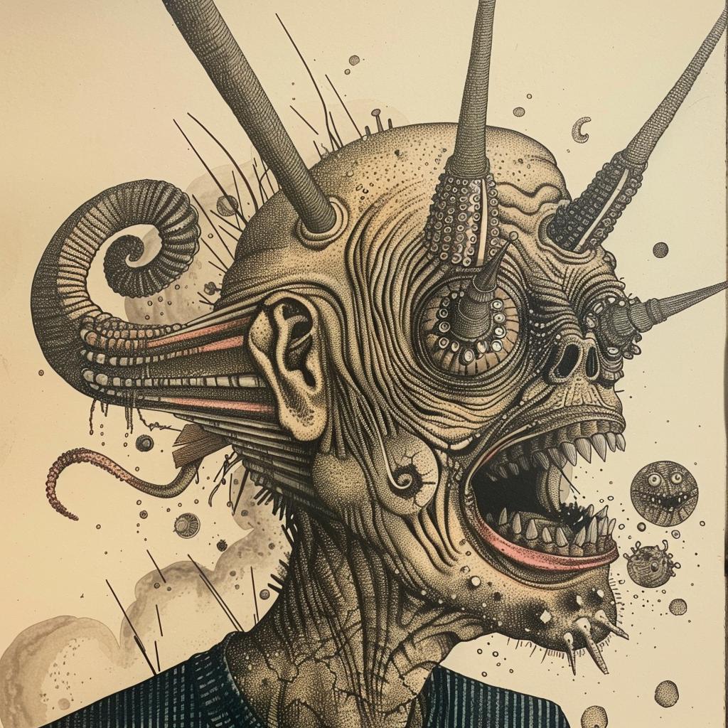 horror  monster  drawing  man  horns  surreal  detailed  dark  fantastic  expressive 948602
