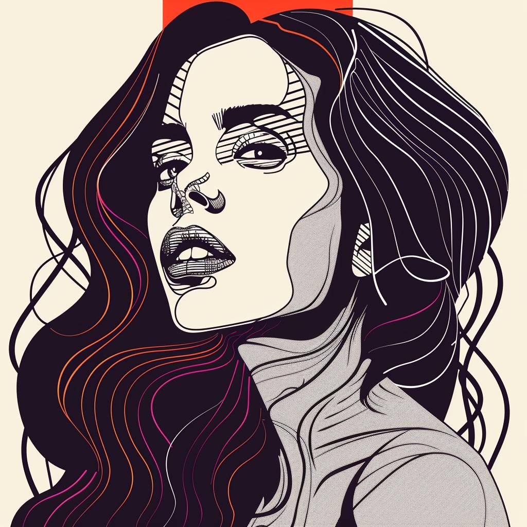 Pop  Art  woman  red  background  brunette  portrait  long  hair  drawing 936893