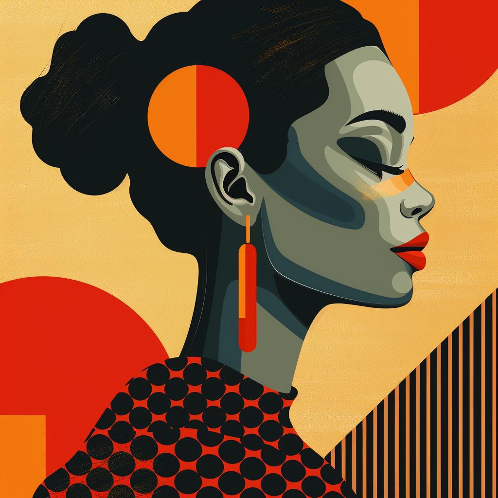 abstract  minimalist  portrait  Latin-American  geometric  elegance  colorful  modern  stylish  retro 929347