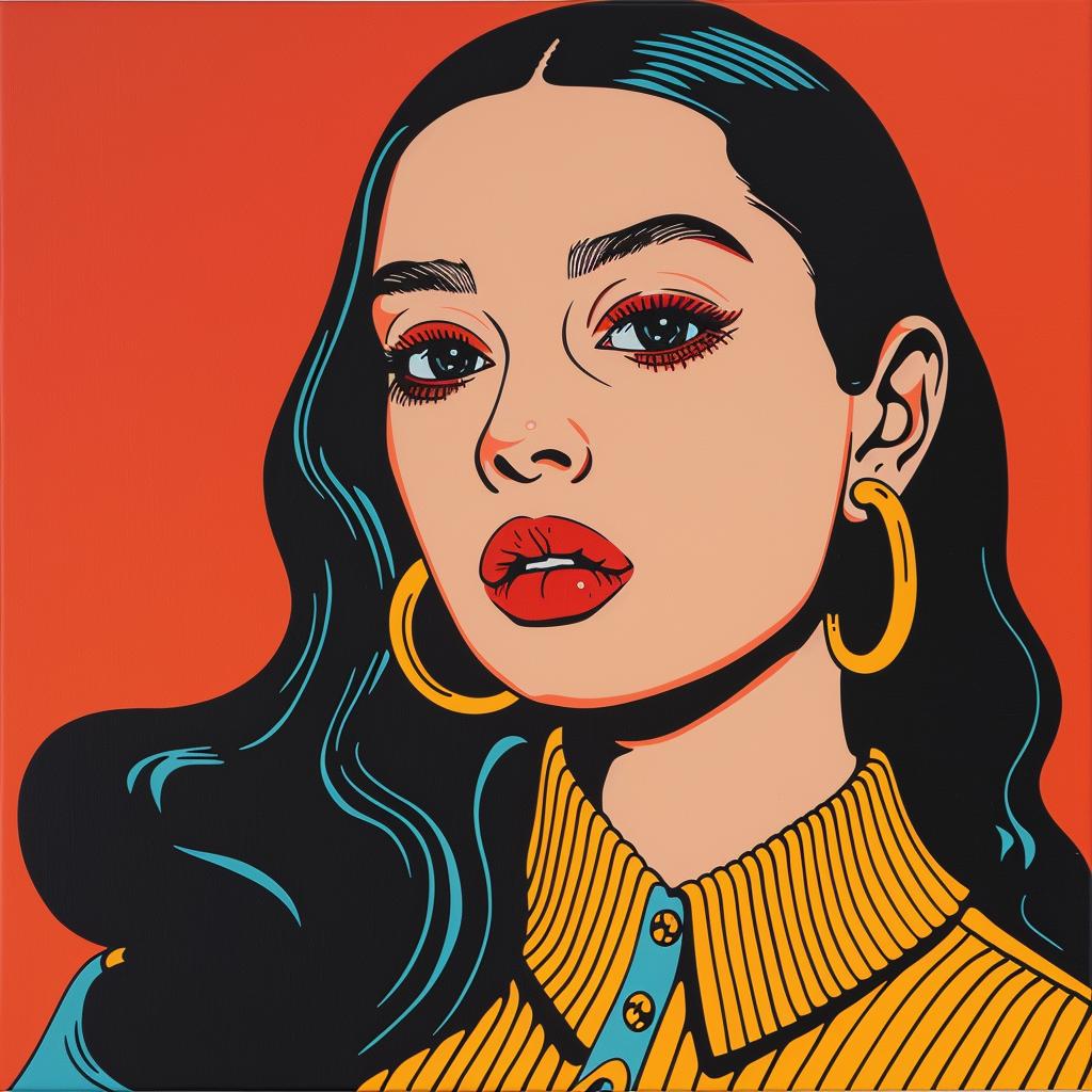 latina  woman  popart  painting  long hair  floral  colorful  vibrant  feminine  stylized 973827