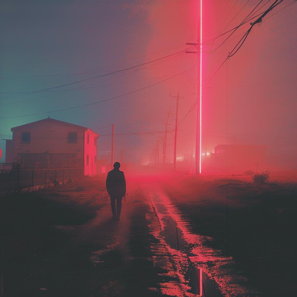 surreal  album  cover  neon  death  man  road  lights  artwork  creative 976790