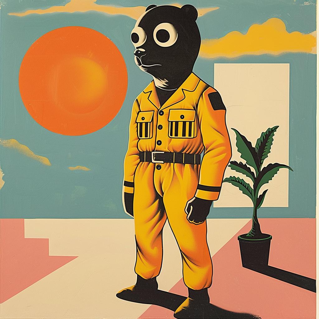 surreal  bear  suit  sun  colorful  playful  whimsical  illustration  album  cover 978181