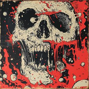 album  cover  poster  skull  blood  splatter  artistic  symbolism  chaotic  dark 1078143
