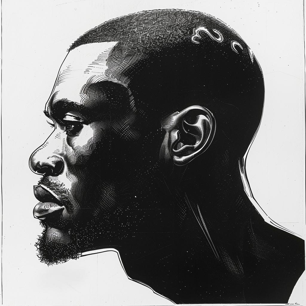 drawing  black  white  man  head  figurative  sketch  portrait  style  expression 923525