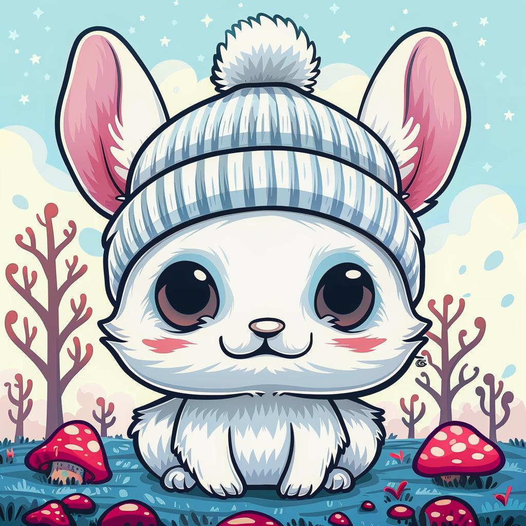 cartoon  rabbit  hat  woods  cute  character  illustration  color  playful  nature 1032596