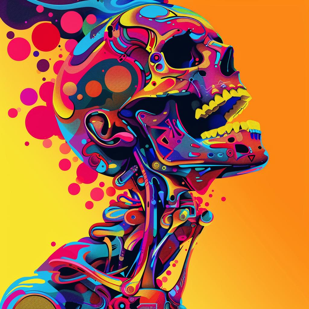 skull  colorful  psychedelic  scream  art  background  detailed  silhouette  vivid  abstract 916157