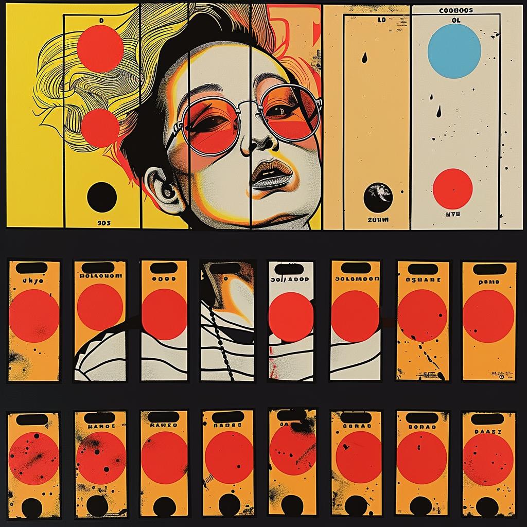 poster  punk  rocker  female  Asian  American  sunglasses  red  dots  graphic 1023127