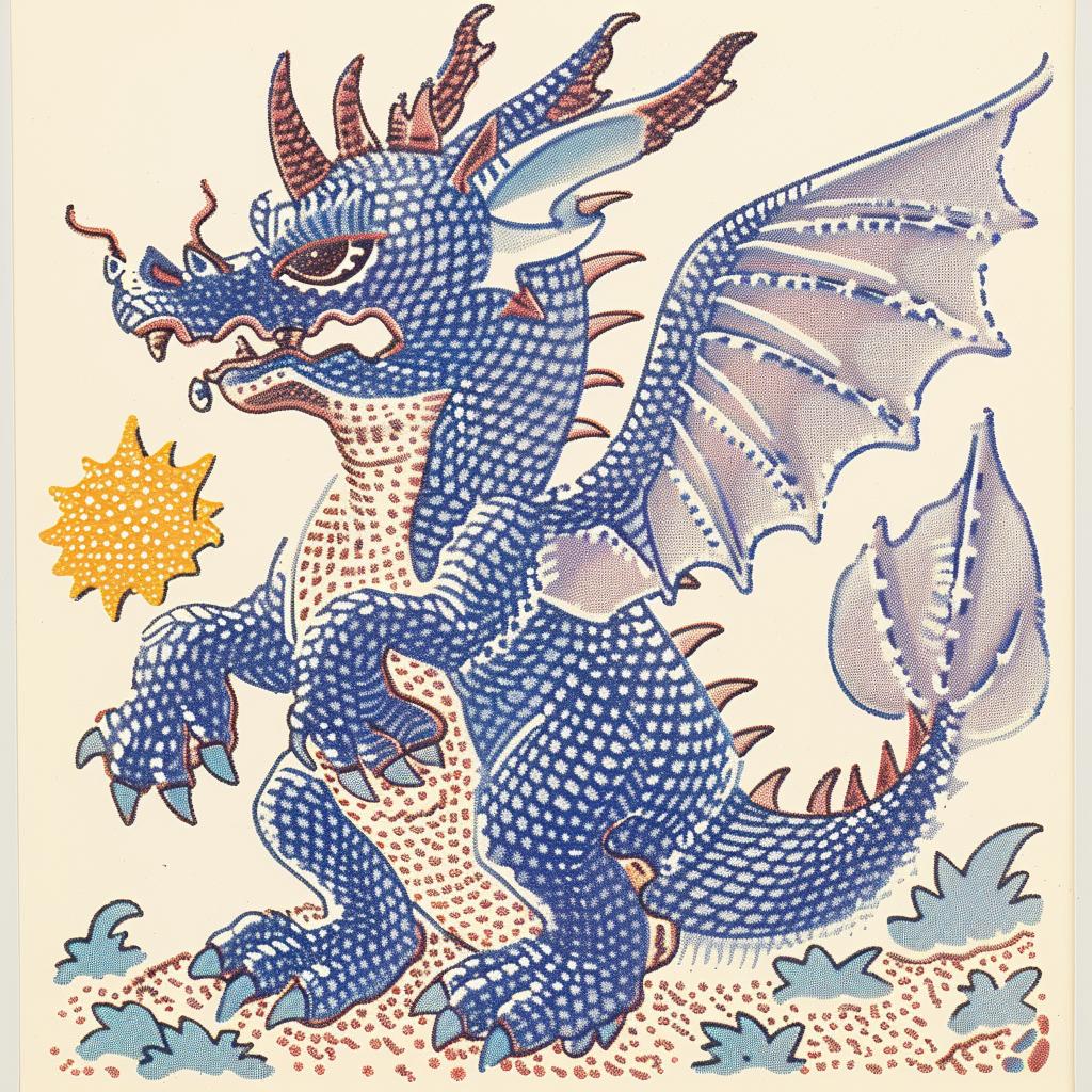 blue  dragon  sun  back  mythical  creature  fantasy  painting  colorful  illustration 941304