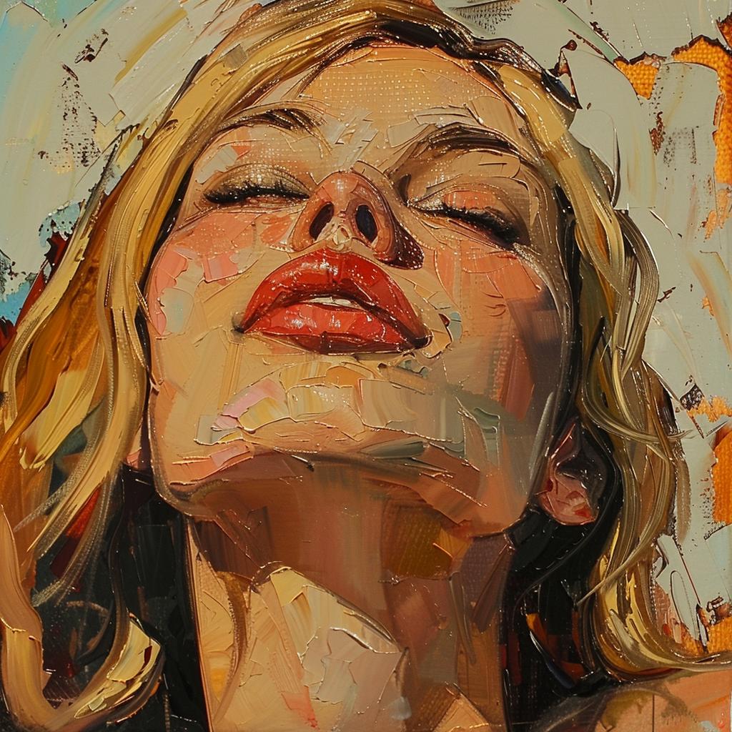 oilpainting  northernwoman  eyesclosed  expressionistic  AnnaBocek  portrait  serene  softcolors  realism  female 938934