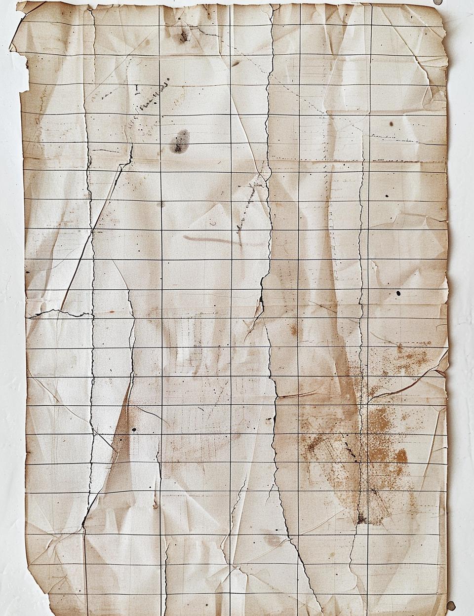vintage  lined  paper  Finland  1855  scuffed  tape  grid  markings  old 961827
