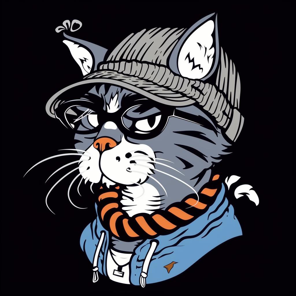 aggressive  streetwise  cat  hat  glasses  simple  minimal  blue  hues  feline 959159