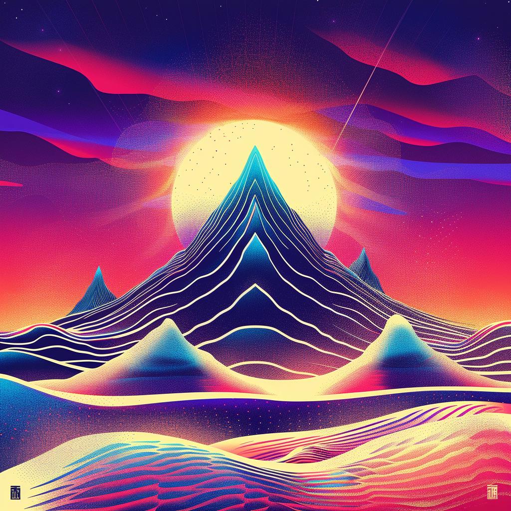 psychedelic  art  poster  mountains  sun  colorful  vibrant  design  nature  abstract 967288