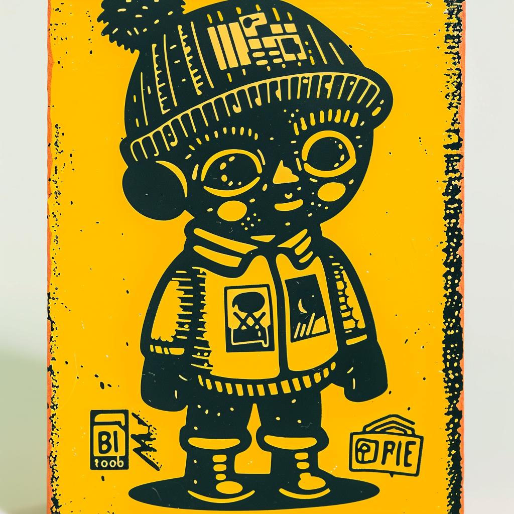 yellow  black  poster  character  cartoon  aggressive  design  minimal  street  style 950174