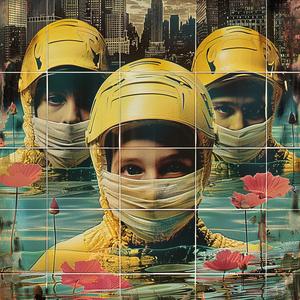 تصميم فني ملون لمناظر طبيعية حضرية، رسم توضيحي، مفهوم، مستقبل المدينة، 1058844