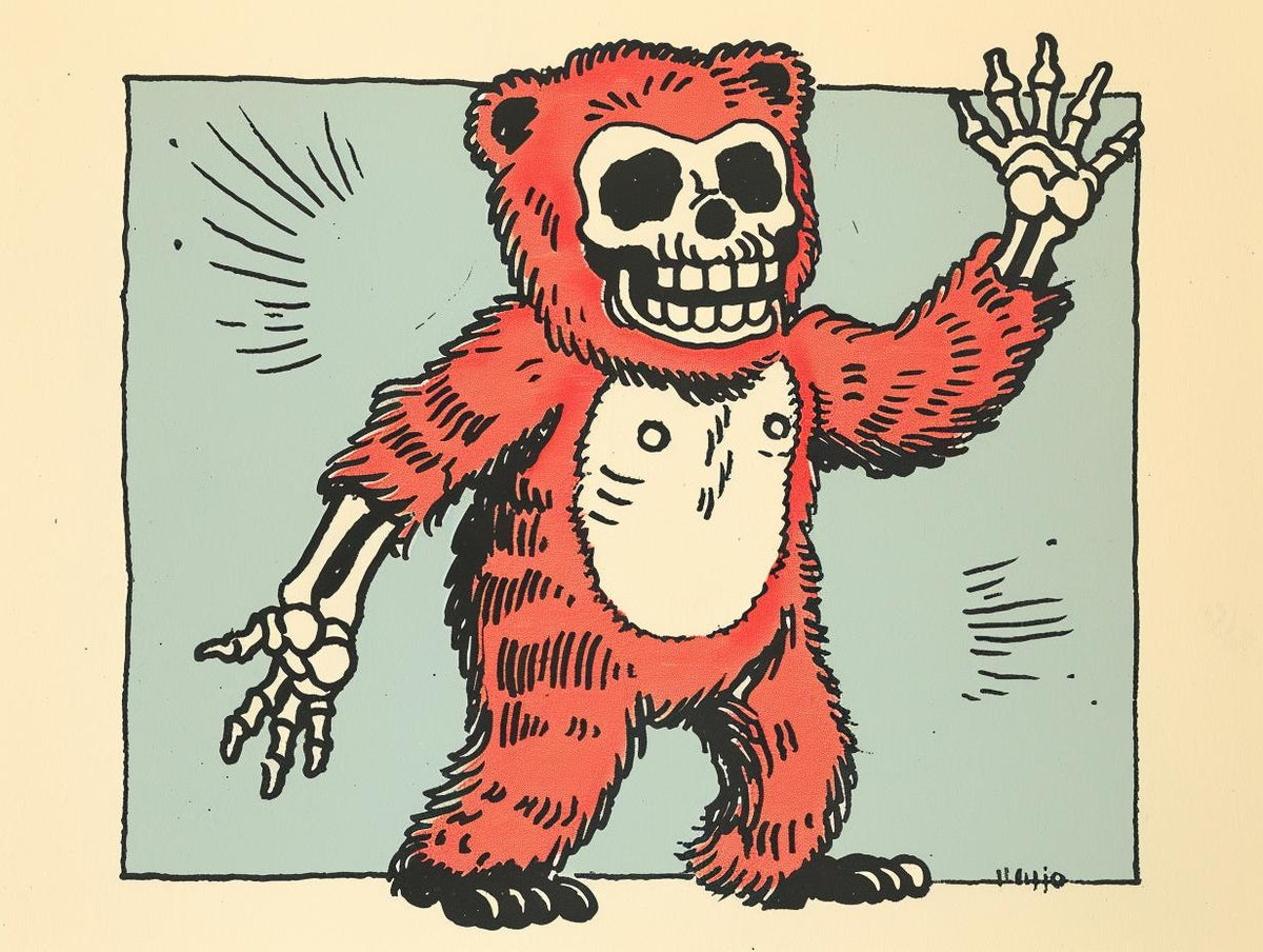 bear  tattoo  skullface  skeleton  vintage  comic  illustration  cartoon  art  style 919029