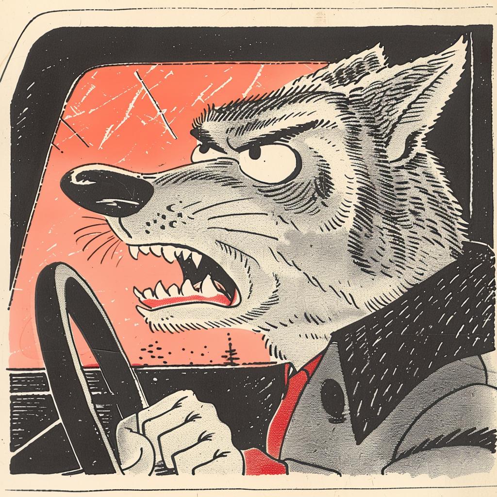 wolf  car  angry  Moebius  Chris Bachalo  anthropomorphic  road  rage  illustration  cartoon 922982