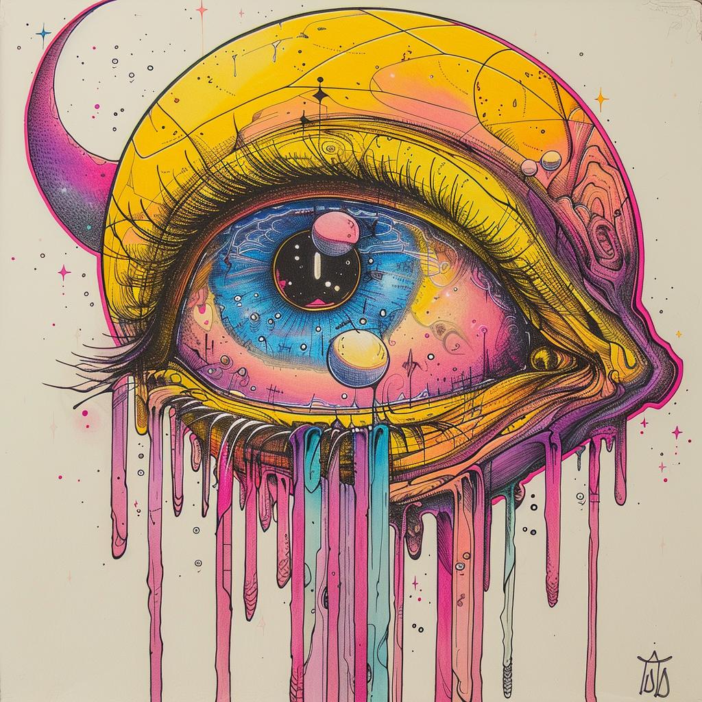Saul  Bass  eye  dripping  paint  colorful  spiritual  occult  naturalistic  terror 925281
