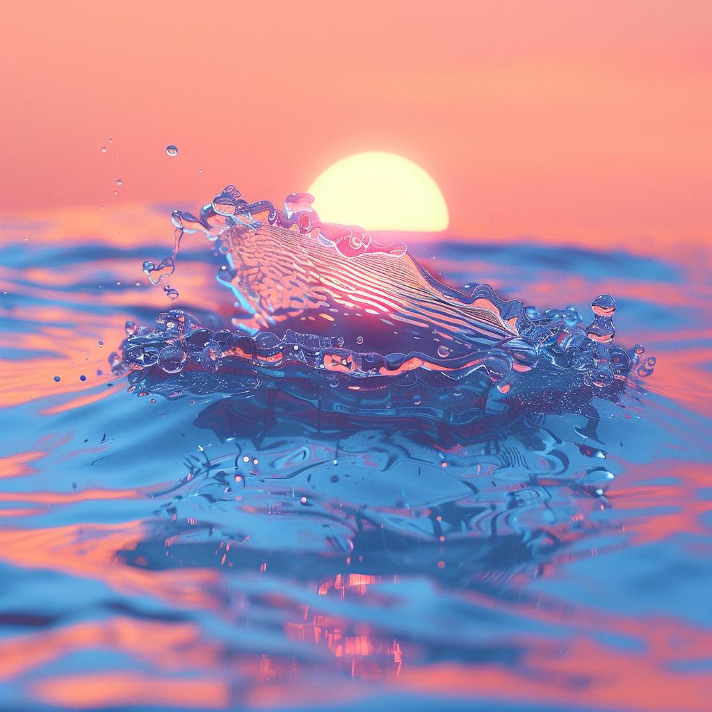 album  art  water  splash  ocean  sunset  3D  minimalist  depth  playful 936723