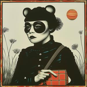 surreal  album  cover  woman  sunglasses  box  creative  symbolist  risograph  hyper-realistic 1077695