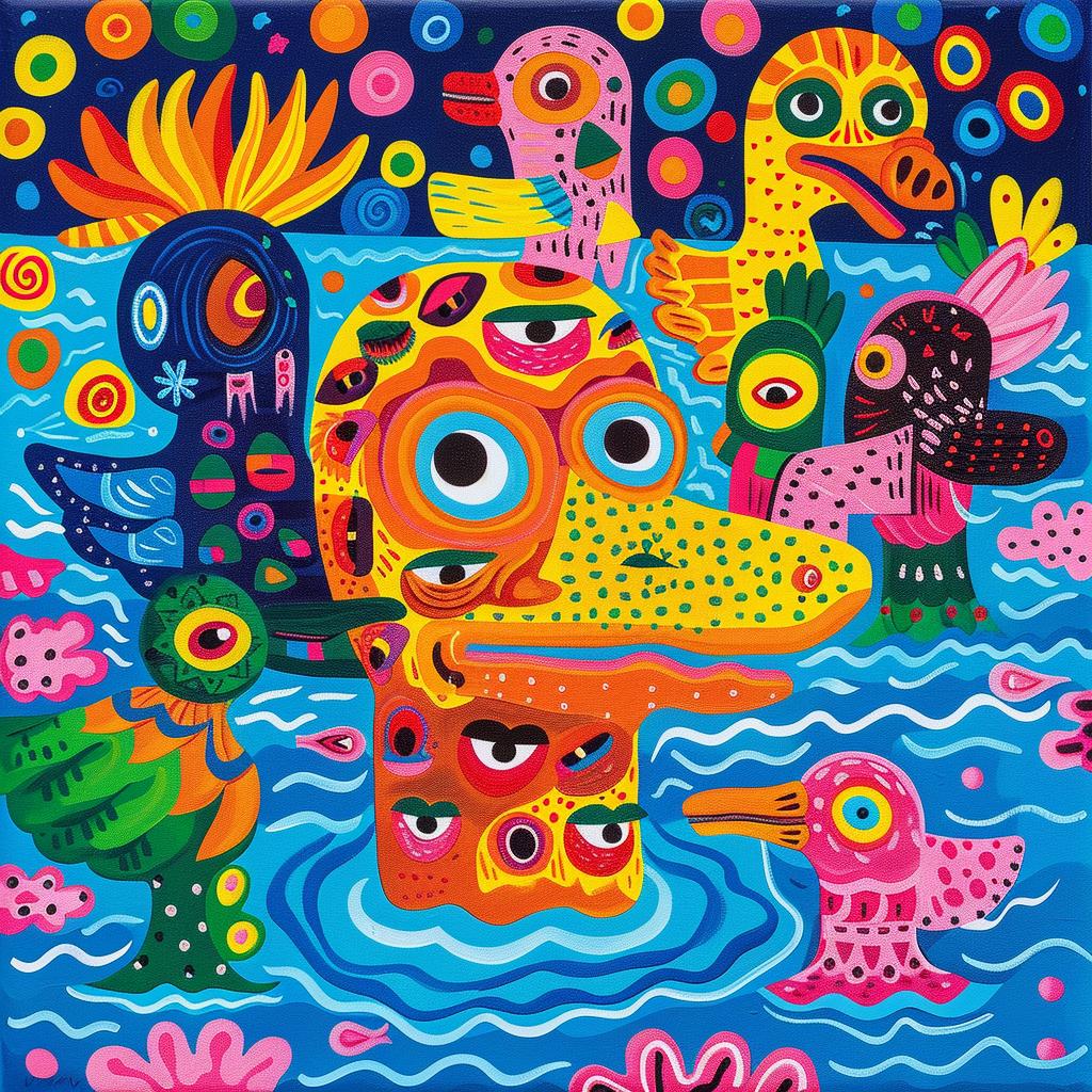 surreal  album  colorful  birds  animals  water  splash  creative  vibrant  design 977353