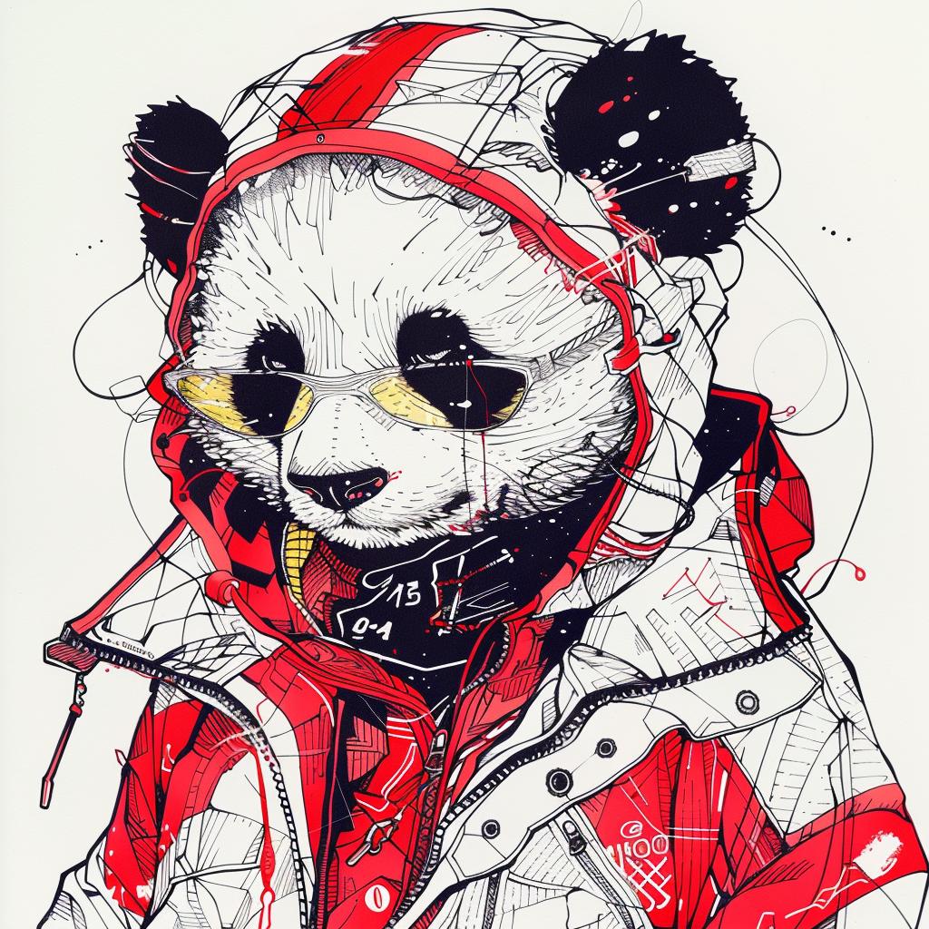 panda  streetwear  cool  jacket  urban  fashion  illustration  cartoon  red  cute 953521