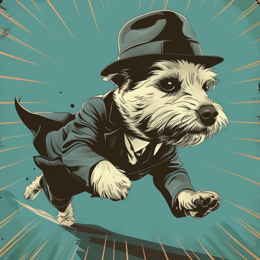 dog  illustration  running  suit  hat  cartoon  functional  aesthetics  design  stylized 938198