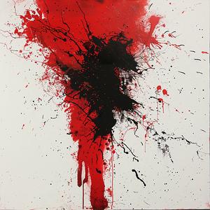 risography  deathmetal  splatter  encaustic  red  black  minimalist  explosion  joy  painting 1062374