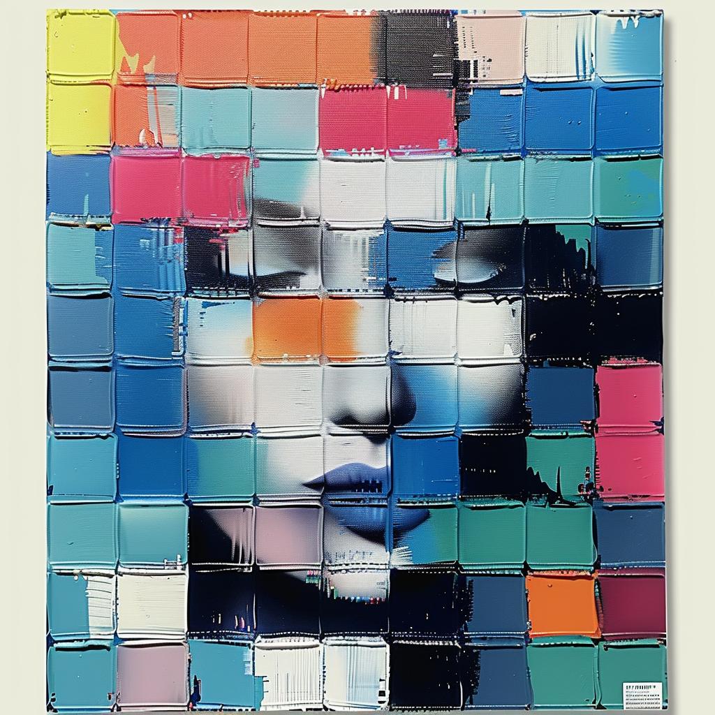 woman  face  color  squares  painting  abstract  vibrant  expression  modern  art 963685