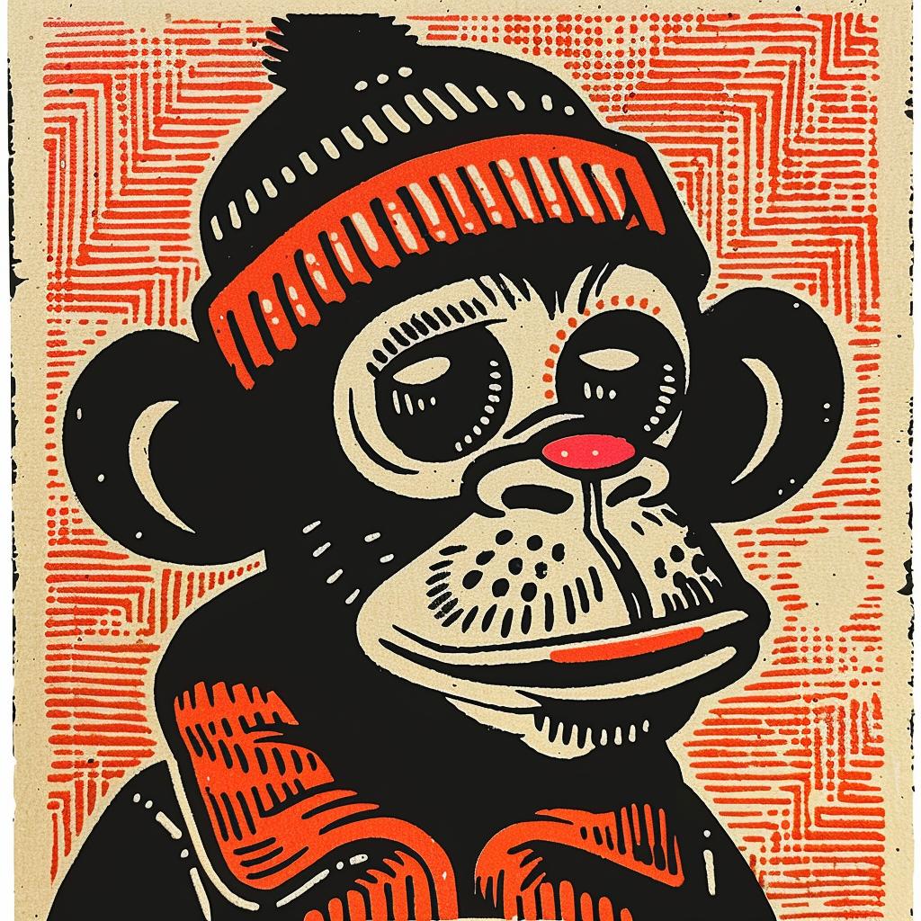 animal  cartoon  aggressive  monkey  hat  scarf  minimal  street  culture  vector 959528